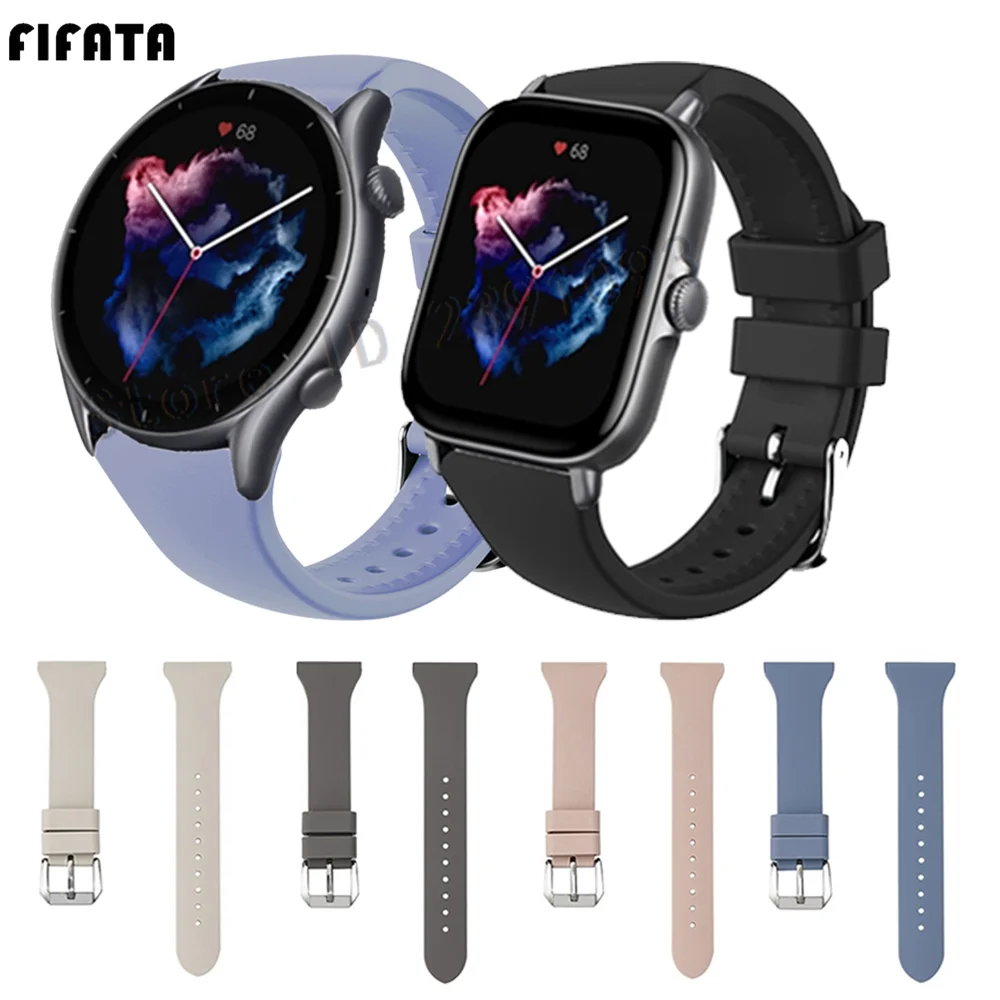 

20mm 22mm Thin Silicone Band For Amazfit GTR 3 pro/GTR 2e strap Waist Wristband For Amazfit GTS 3 bracelet correa accessories