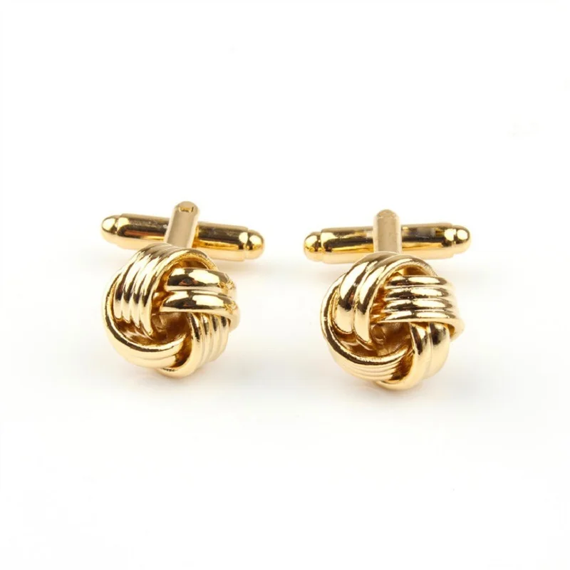 

Business Golden Round Twist Cufflinks Professional White Collar Fashion Metal Accessories Men's French Shirt Jewelry Gift