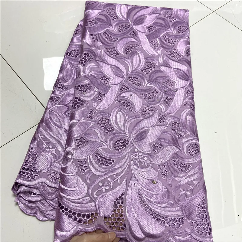 

5 yard Swiss lace fabric 2021 latest heavy beaded embroidery African cotton fabrics Swiss voile lace popular Dubai style 3L11023