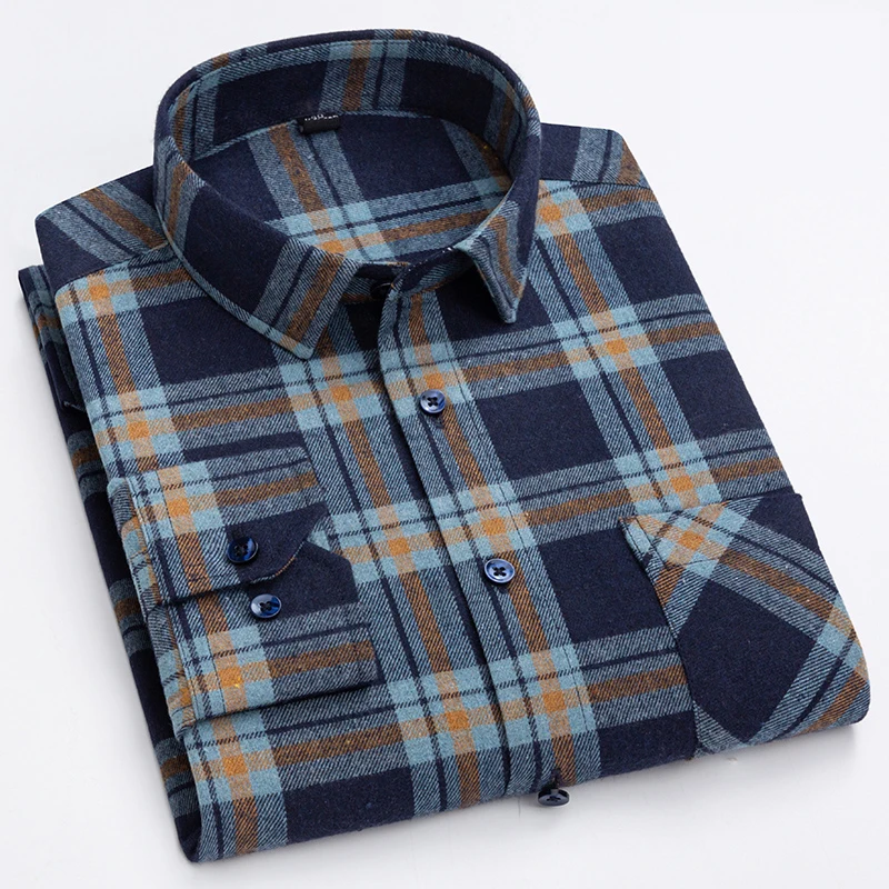 New Plaid Flannel Casual Shirts For Men 
