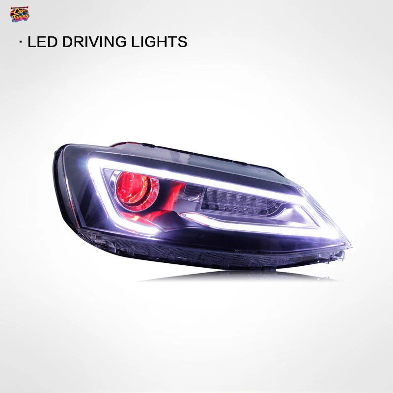 Фото Подходит для модификации фар Volkswagen New Sagitar в стиле Audi A5 с LED-дневными ходовыми огнями и биксеноновыми линзами. №2