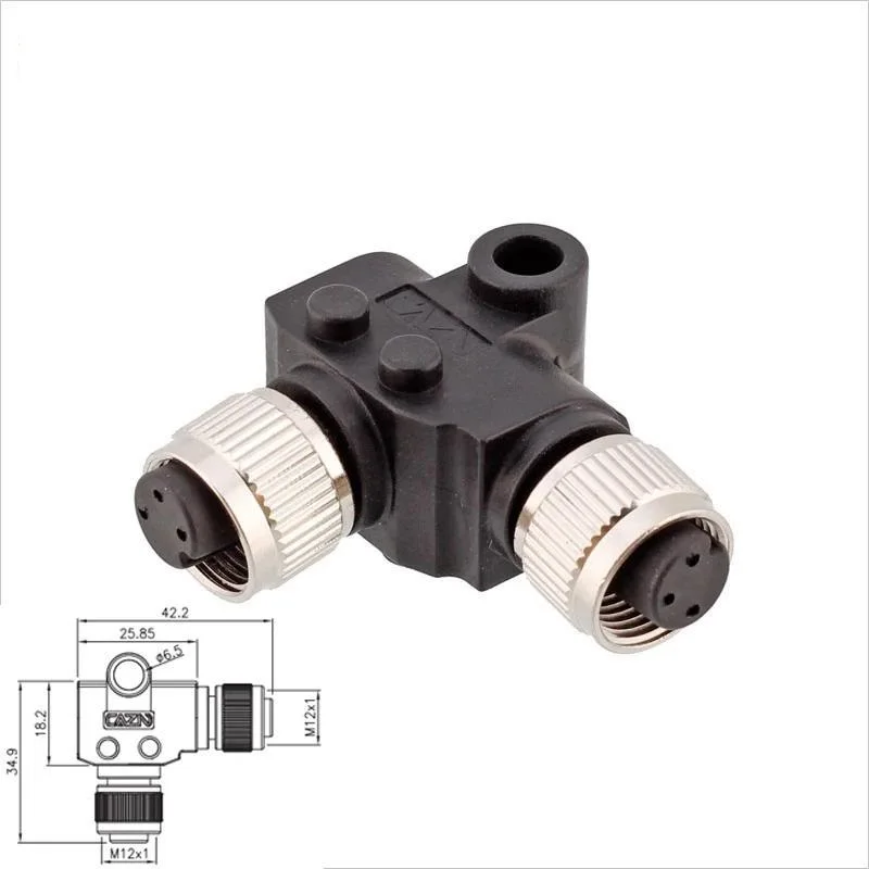 Y-образный переходник M12 I L T разветвитель штекер-гнездо код 4 5 6 8 пластиковый