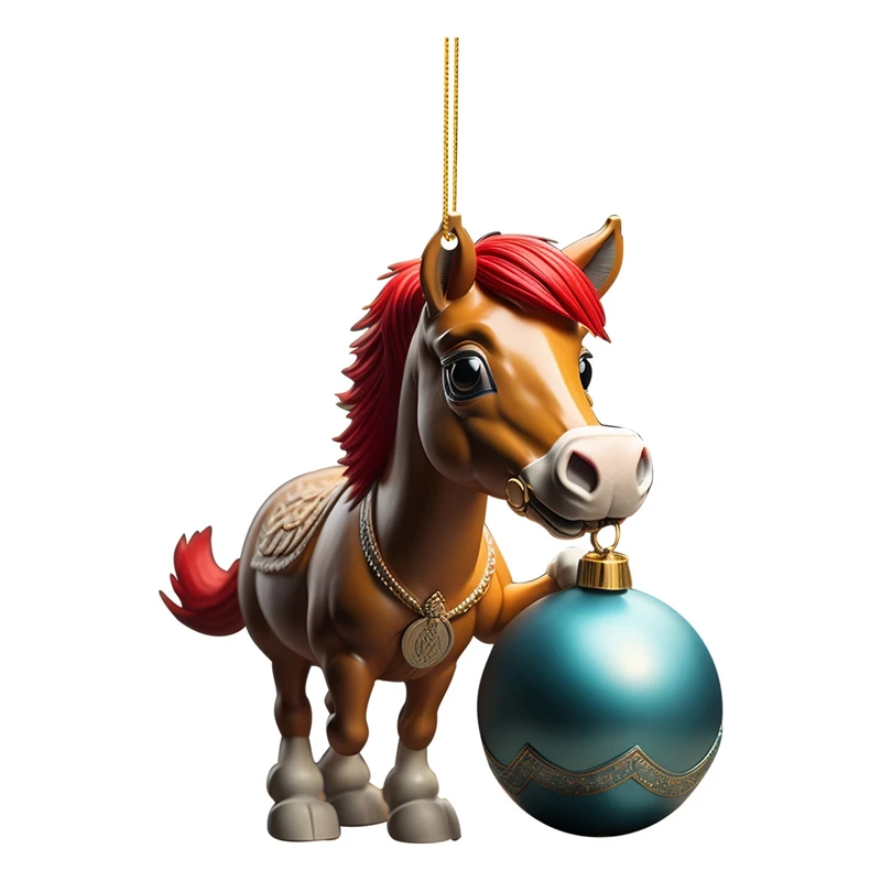 

Car Pendant Practical Interior Ornament Hanging Mini Horse Shape Car Hanging Toy Gift Car Accessories Home Christmas Decoration