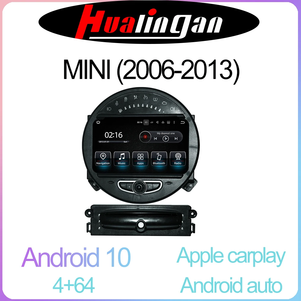 

Android 10 Автомобильный мультимедийный DVD стерео радио плеер GPS навигация Carplay авто для мини (2006-2013) 2din