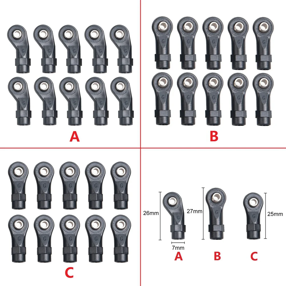 30 шт. пластиковые наконечники стержня M4 звеньевые шарики соединительное