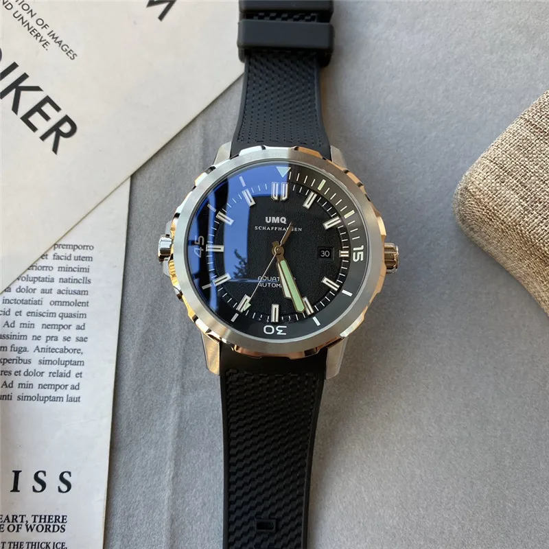 

Мужские механические часы, супер светящиеся часы 336 из тонкой стали с резиновым ремешком, спортивные часы серии для дайвинга, часы AAA