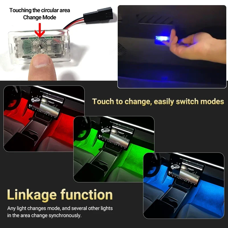 Светодиодный автомобильный светильник для ног окружающая лампа Tesla Model 3 Y S X Control
