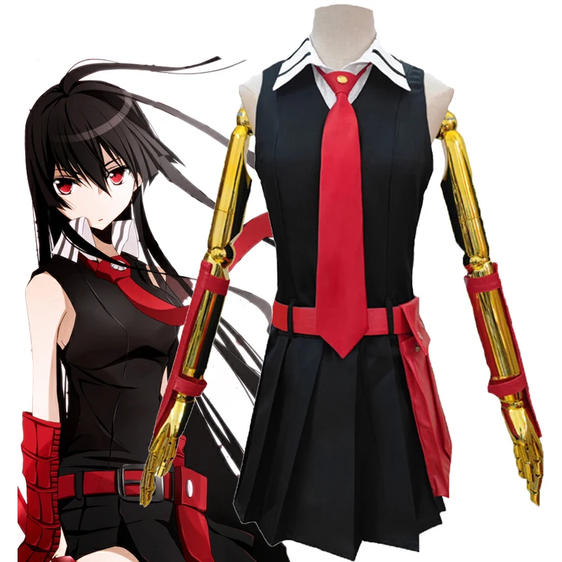 

Akame Ga KILL Akame Cosplay Costume Kurome Cosplay Black JK Uniforms Women Halloween Carnival Suit