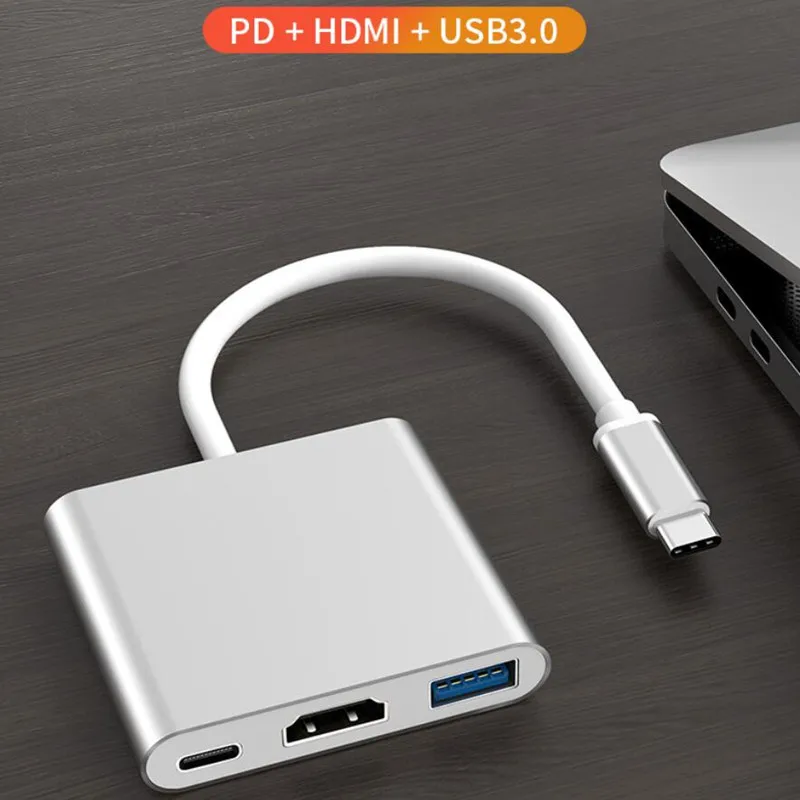 

Usb C 4K HDMI-совместимый конвертер адаптер Type C в HD/USB 3,0/Type-C концентратор для Macbook Pro Samsung S9 S10 Huawei P30 разделитель