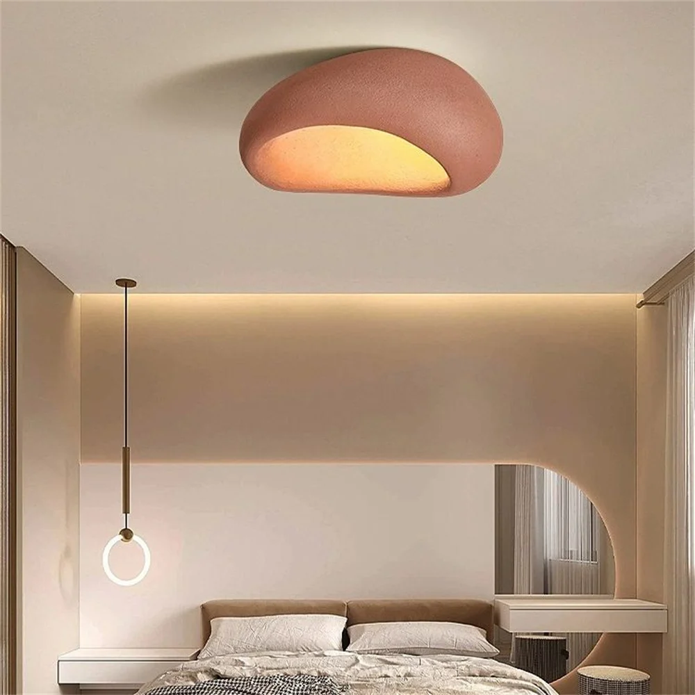 

Светодиодный потолочный светильник в скандинавском стиле, HDPS Led E27, Wabi Sabi, окрашенная Потолочная люстра для гостиной, домашнее художественное украшение, комнатное освещение