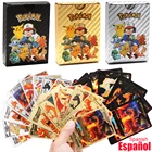 Карты покемона испанские, из металла, 55-165 шт.