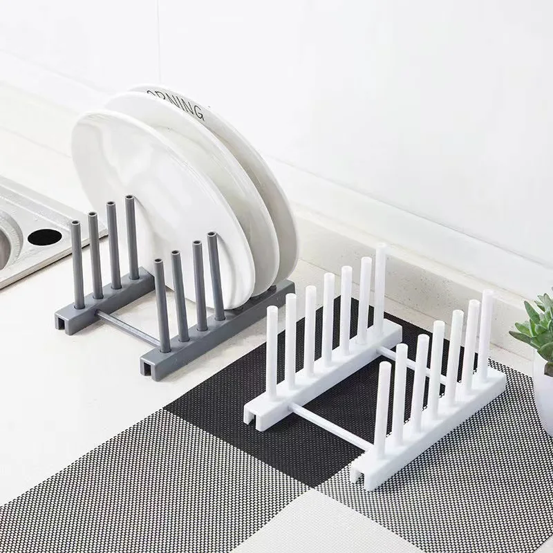 

Dish Drainer Rack Kitchen Plates Holder Drying Organizer Plates Display Shelf Pot Lid Storage Stand Plate Detachable Save Space