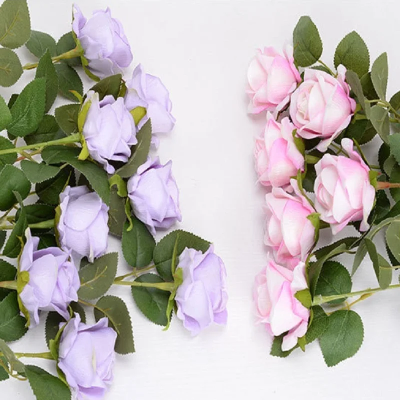 

3PCS Artificial Rose For Home Decoration /Artificial Flower Bride Holding Flowers For Wedding House Decoration Drop Shipping