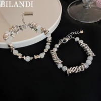 bilandi modern jewelry fashion resin metal bracelet 2022 new trend hot selling titanium steel bracelet for celebration gifts