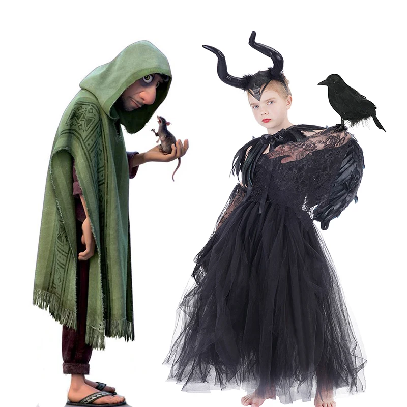 

Halloween Costume For Baby Girls Maleficent Witch Cosplay Children Bruno Cape Dress Up Vampire Dresses Clothes Carnival Party