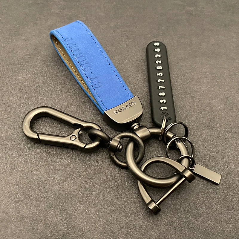 Автомобильный брелок кожаный высококлассный для ключей подвесные кольца с