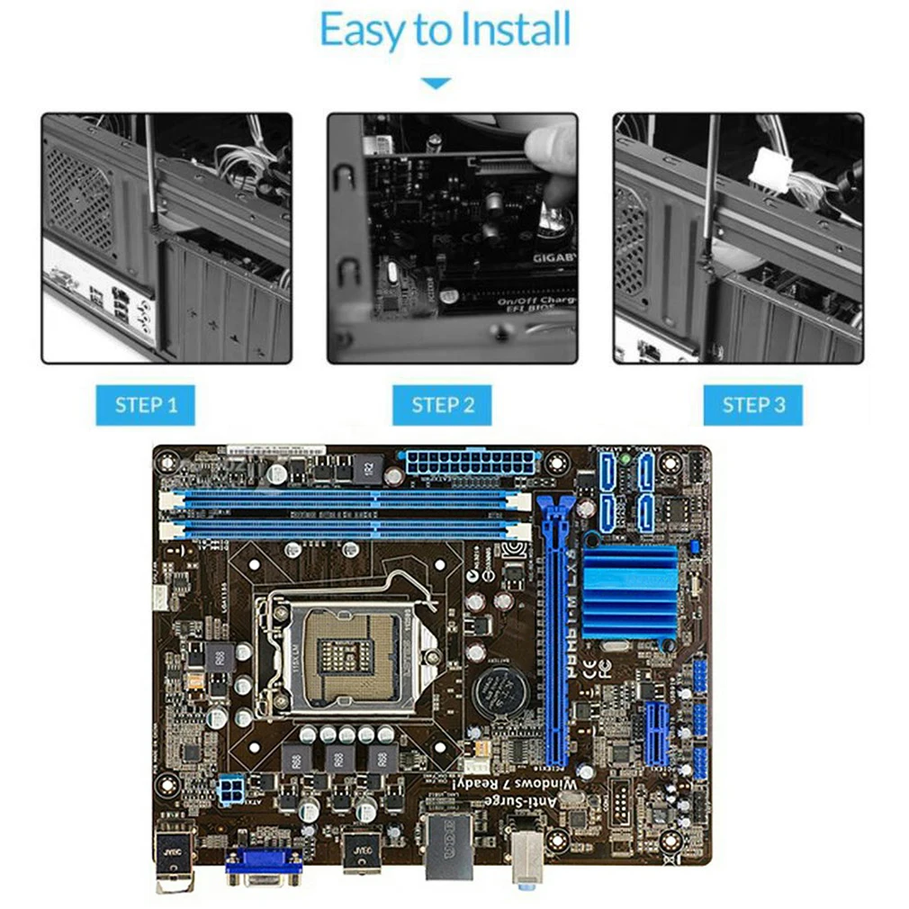 Материнская плата LGA1155 для Asus P8H61-M LX3 PLUS дестоп модель H61M-E/K/C/D I7 I5 I3 Intel CPU 16 ГБ DDR3 PCI-E 2