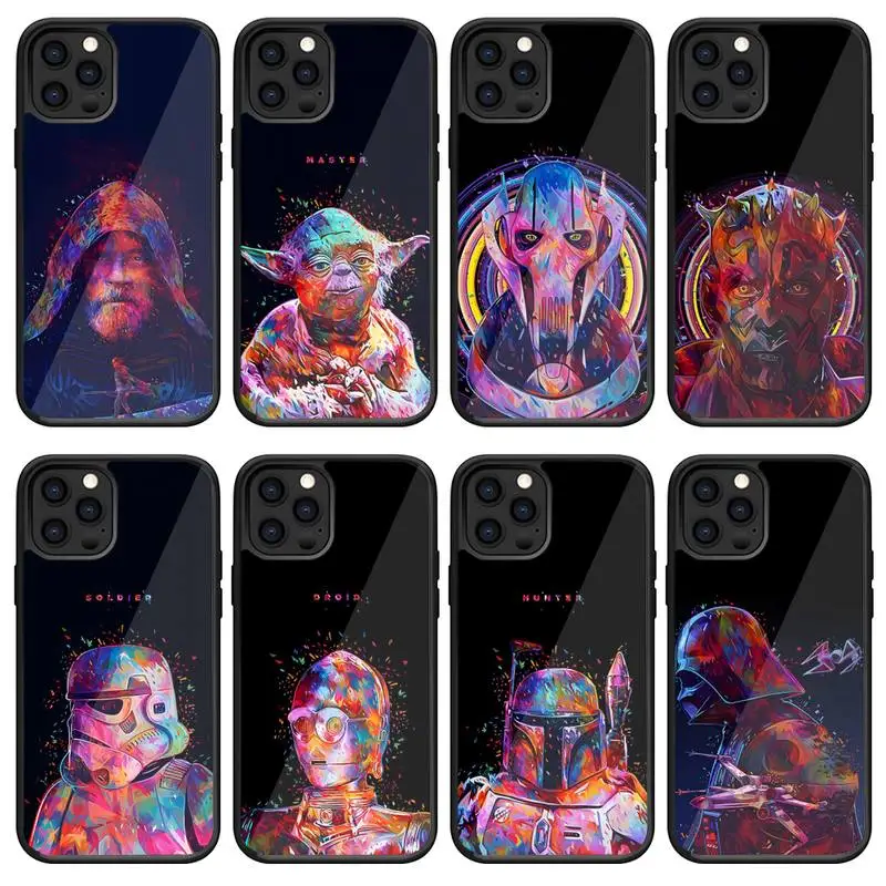

Stars Wars Watercolor Phone Case Fundas Shell Cover for Iphone 6 6s 7 8 Plus Xr X Xs 11 12 13 Mini Pro Max