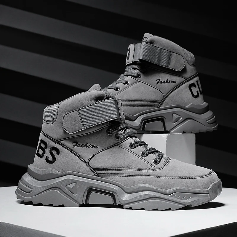 Новинка 2022 мужские зимние теплые меховые плюшевые высокие кроссовки ботильоны