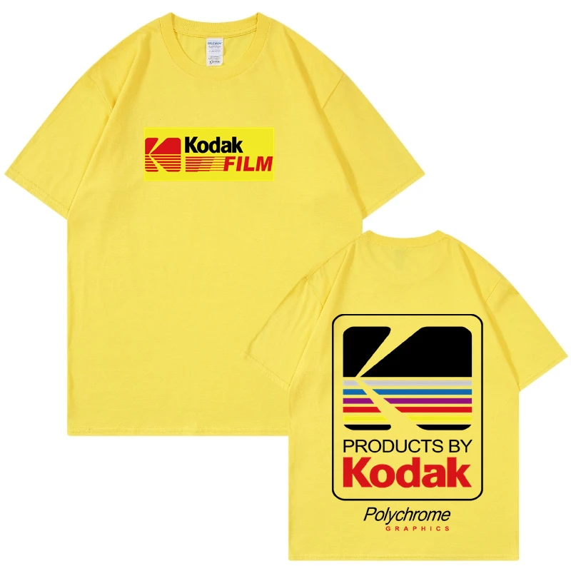 

Kodak фильм винтажная мужская одежда хлопковая Футболка Корейская Ретро японская унисекс Хип-Хоп Футболка оверсайз футболка для подростков крутой Топ