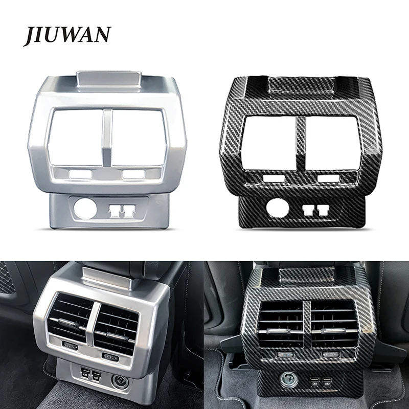 

One Pcs Dustproof ABS Chrome / Carbon Fiber Rear Air Conditioning Vent Frame Trim Decoration Cover For Audi Q3 2019 Accessories