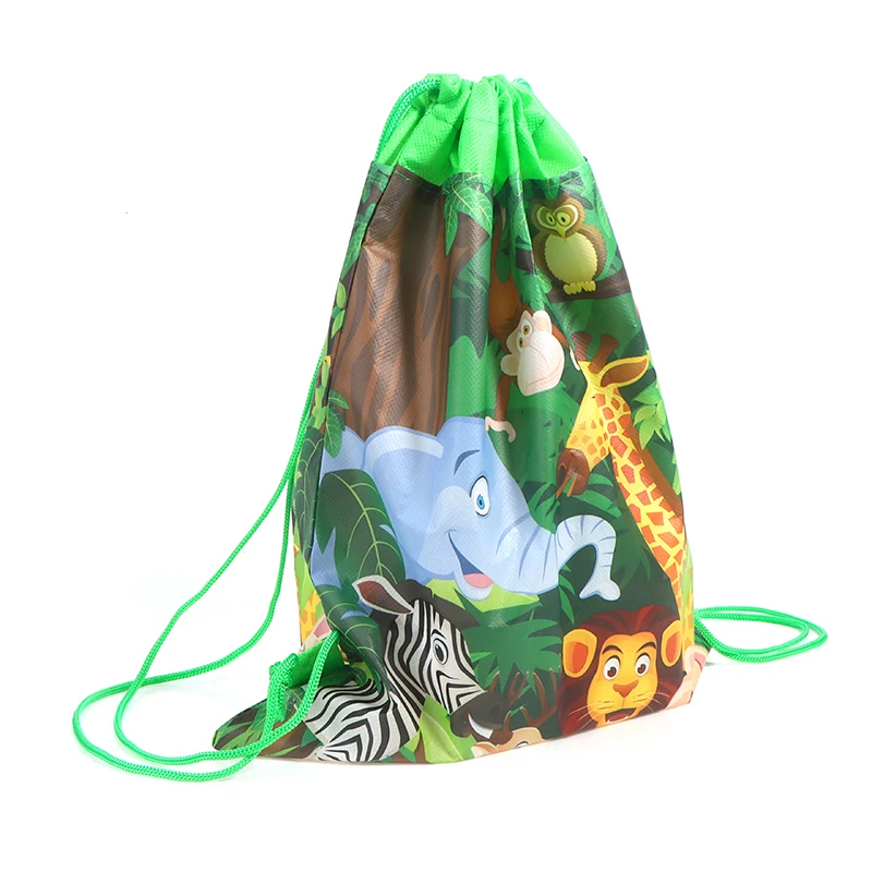

Jungle Animal Theme Drawstring Gifts Bag Baby Shower Decoration Backpack New for Baby Decoration Backpack