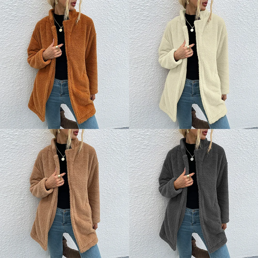 

New 2023 Autumn/Winter New Women's Suit Collar Solid Color Fashion Casual Women's Sweater Cardigan Women's