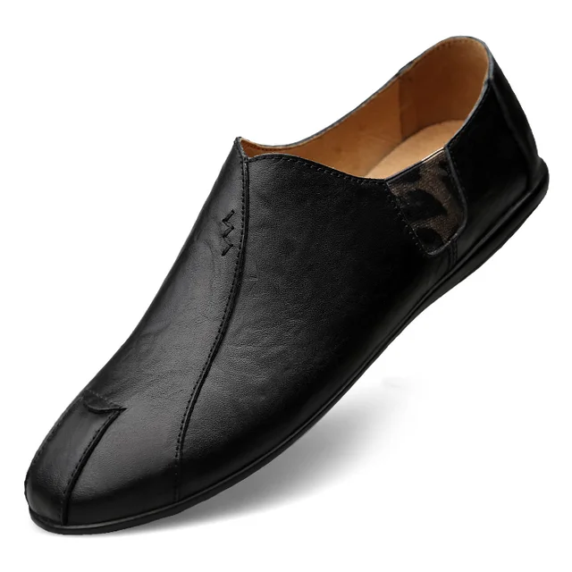 Echt Leer Mannen Casual Schoenen Luxe Merk 2021 Heren Instappers Mocassins  Ademend Slip Op Lui Rijden Schoenen Plus Size | Обувь | АлиЭкспресс