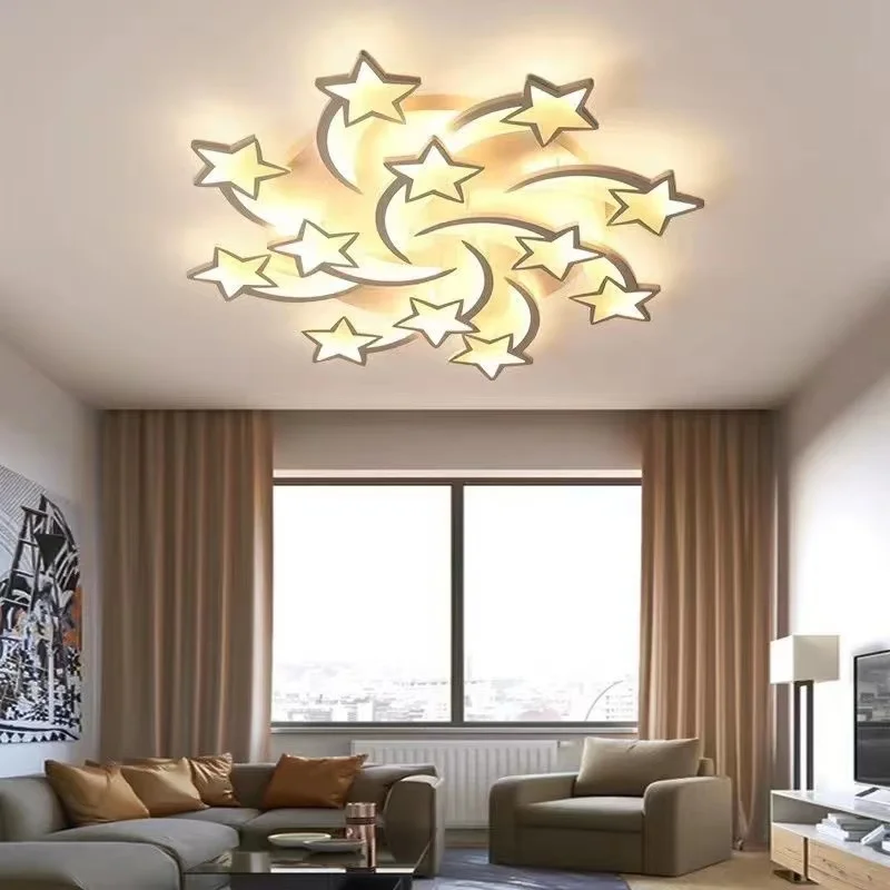 Simple and modern LED chandelier decoration art room indoor light living room dining room children's room kitchen star light