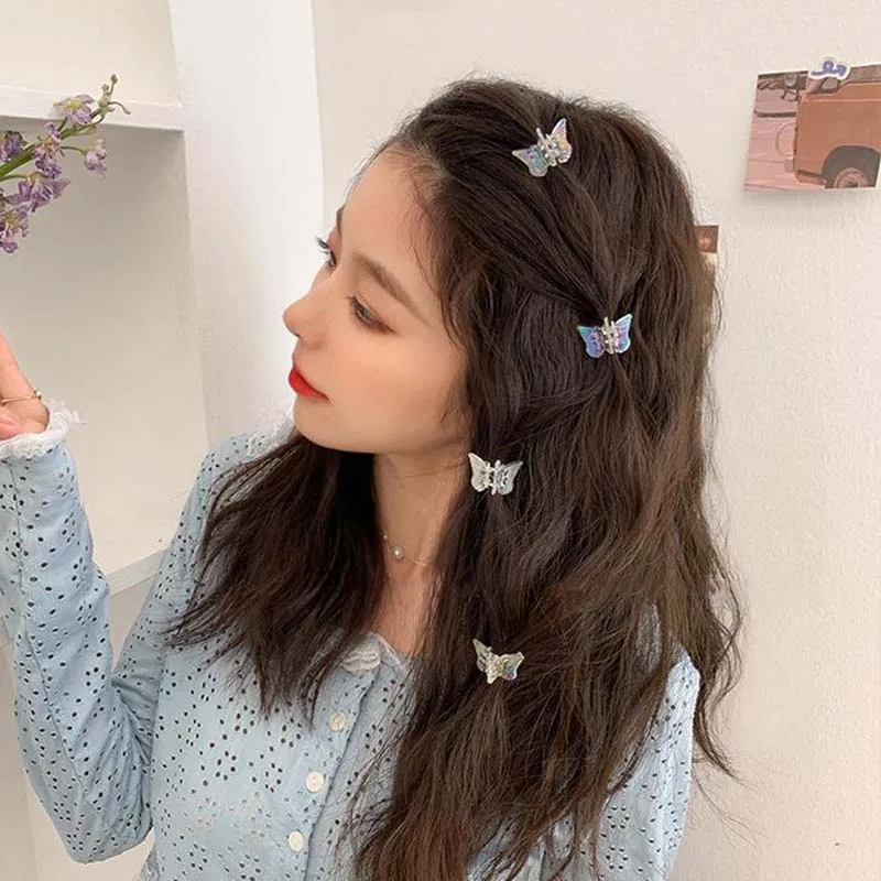 

Mini Butterfly Hair Claw for Women Girls Acrylic Hair Accessories Sweet Hair Claw Clips Crab Simple Hair Clips Thick Hair Clip