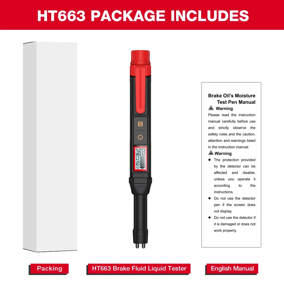 

Тестер тормозной жидкости HABOTEST HT663/HT663L для DOT3/DOT4/DOT5.1