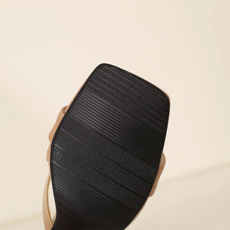 Fashion Women's Sandals Open Toe Mid Heel Square Toe Sandals Cross Strappy Summer Shoes 2023 New Sandals