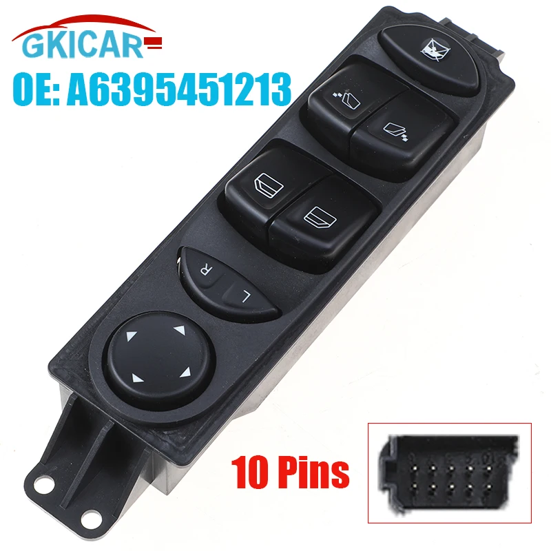 

A6395451213 10 Pins 6395451213 A6395450413 Window Master Switch For 2004- 2013 Mercedes-benz Viano Vito