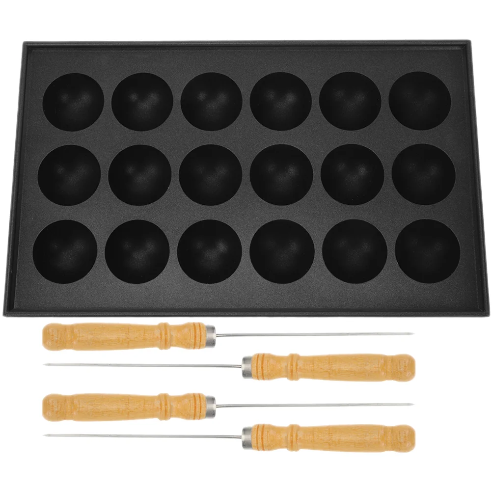 1 Set of Holes Pan Round Sphere Plate Octopus Meat Balls Making Pan