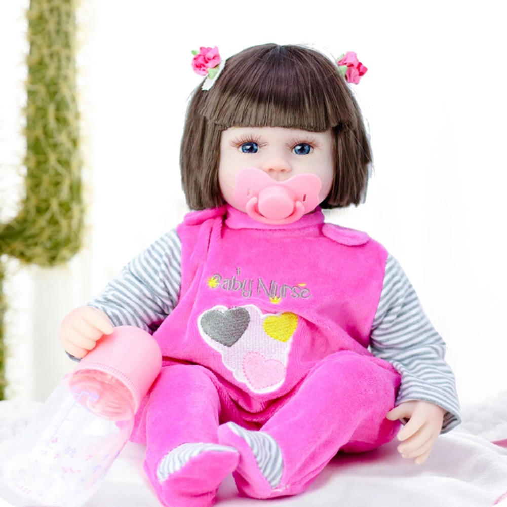 

42cm Reborn Baby Doll Silicone Toddler Princess Lifelike Body Fashionable Simulation Reborn Toy for Kids Children Christmas Gift