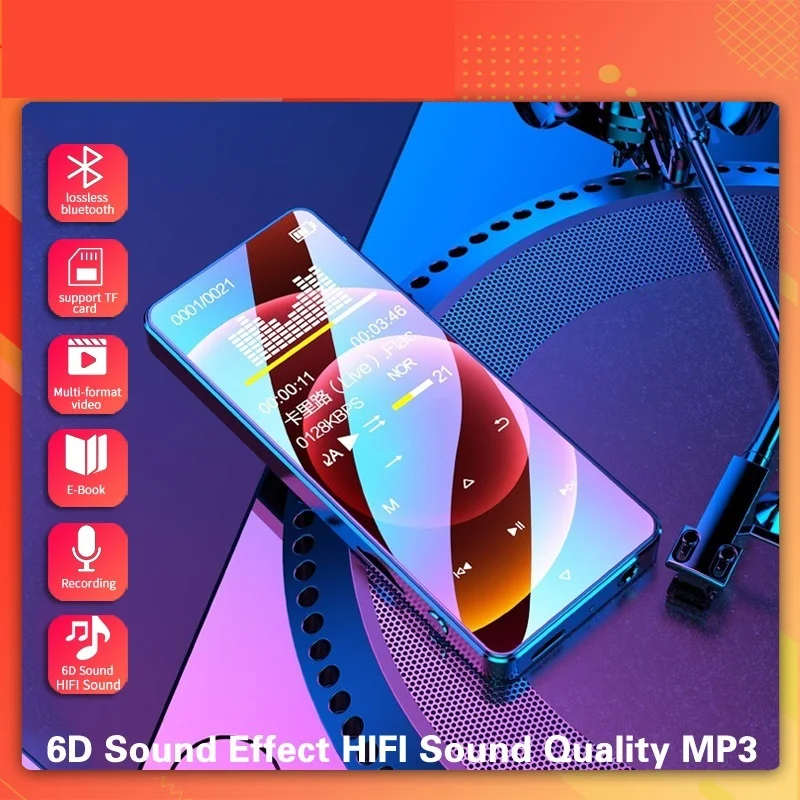 

Bluetooth 5.0 Lossless MP3 Player 16GB HiFi Portable Audio Walkman With FM Clock Portable Voice Recorder MP3 Music Player