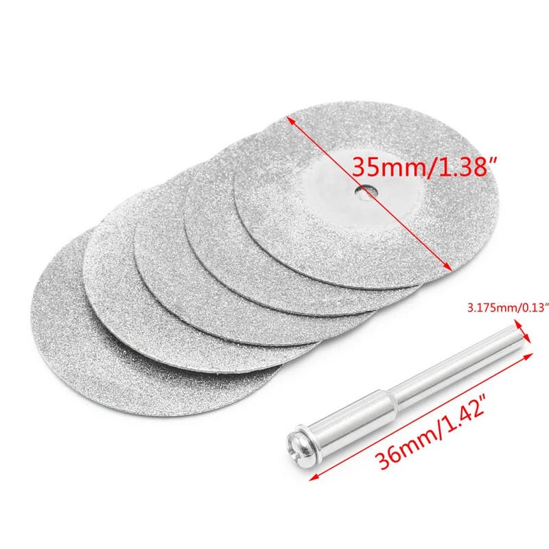 

5pcs 16mm 18mm 20mm 25mm 30m 35mm 40mm 50mm Diamonte Cutting Discs & Drill Bit Shank For Rotary Tool Blade