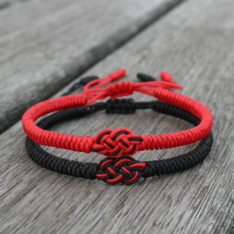 

Lucky Red String Bracelet Lovers Handmade Braided Concentric Knot Charm Bracelets for Women Men Jewelry Best Gift with Box