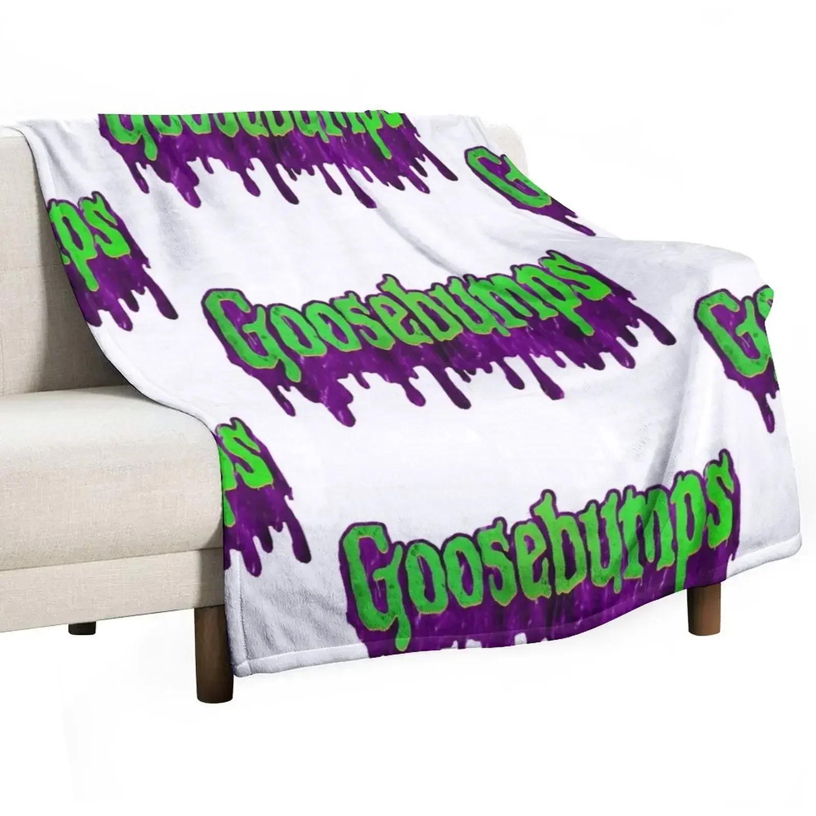 Плед с логотипом GOOSEBUMPS на диване Одеяла для волос