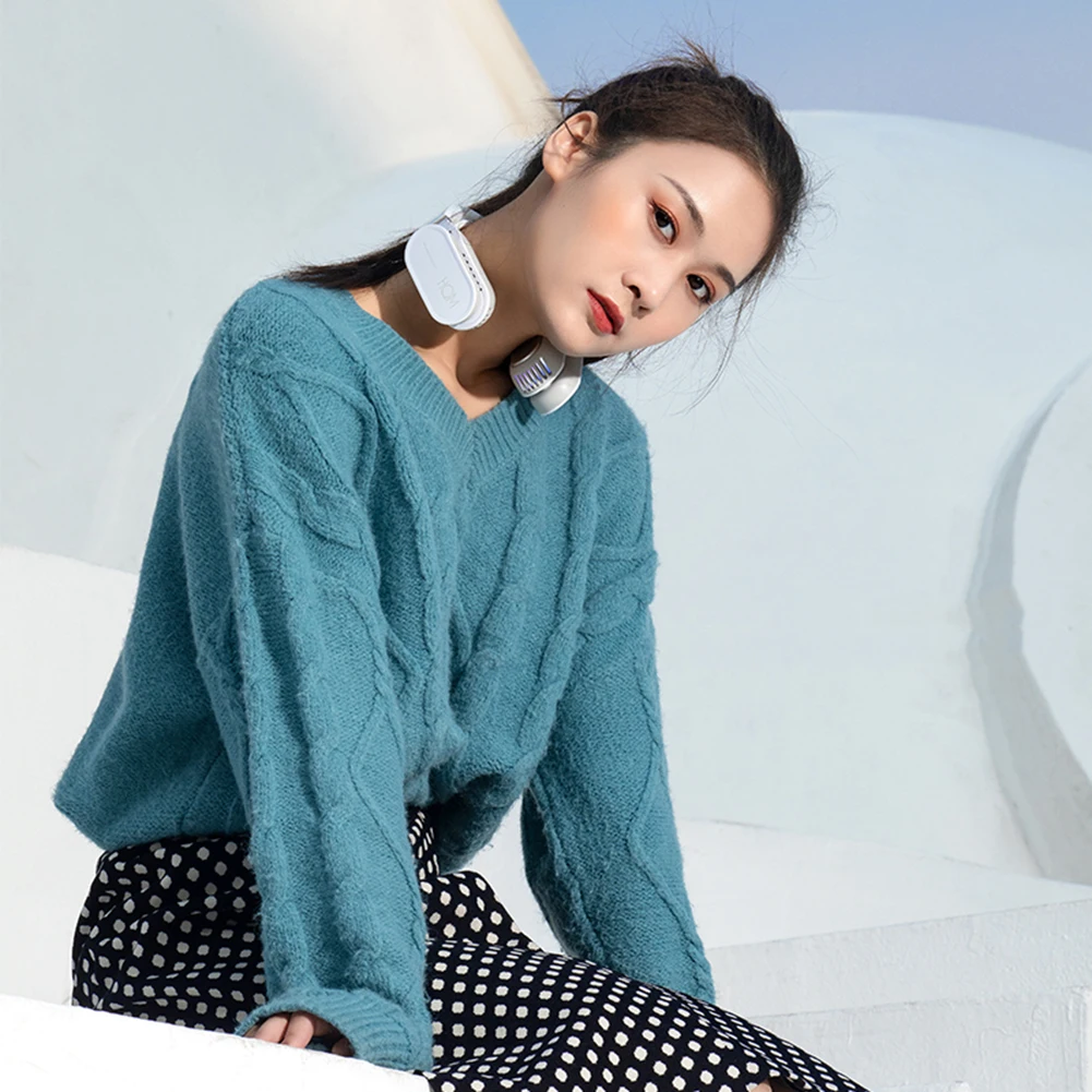 

Neck Massager Hanging Neck Fan Cooling Cooler Heating Warmer Air Conditioner Personal Cooling Heating Massage Wearable Fan