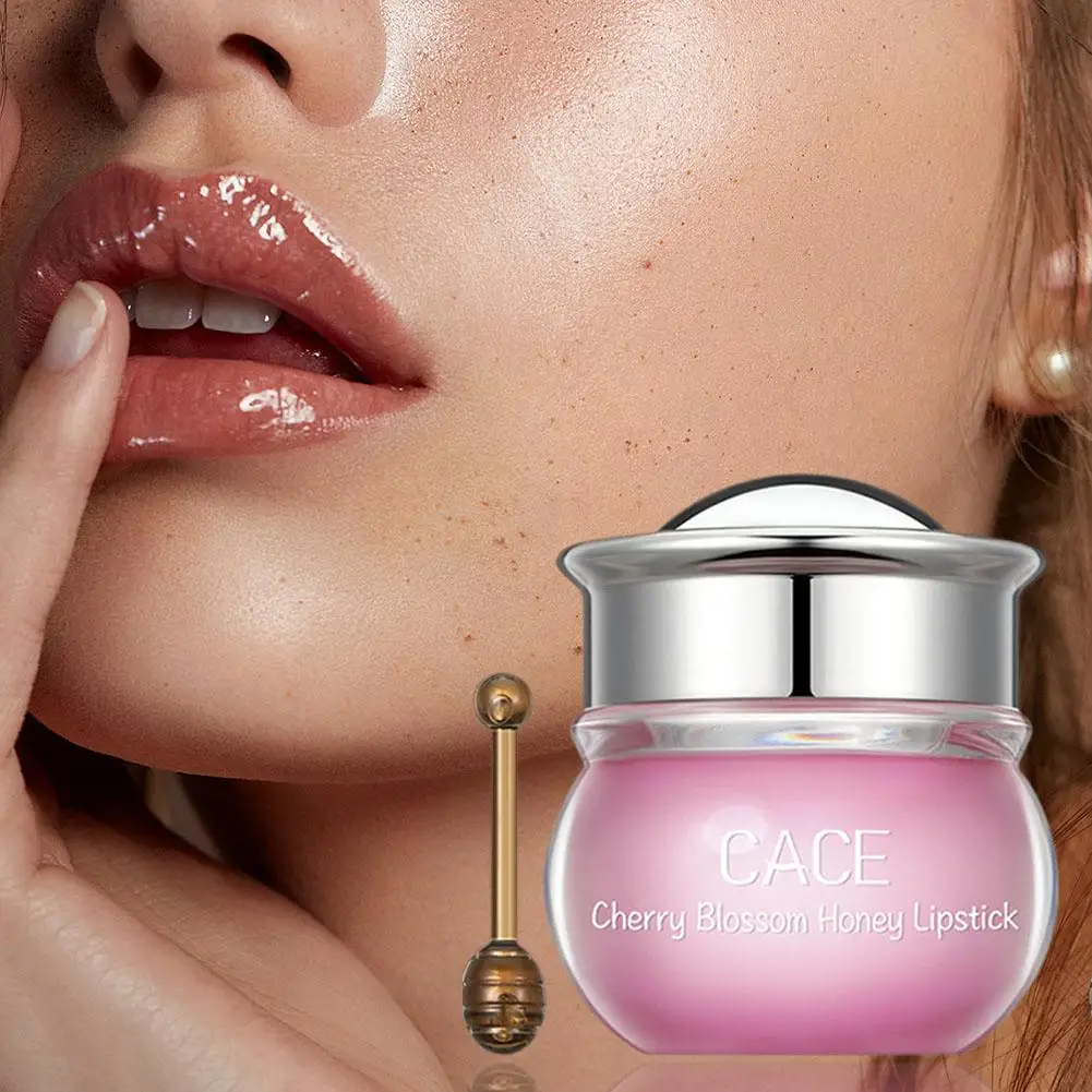 Розовая медовый Увлажняющий маска для губ Персиковое натуральное масло