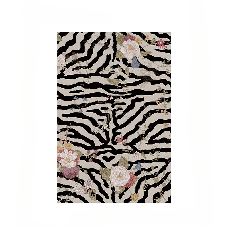 

Художественный ковер с цветочным узором зебры