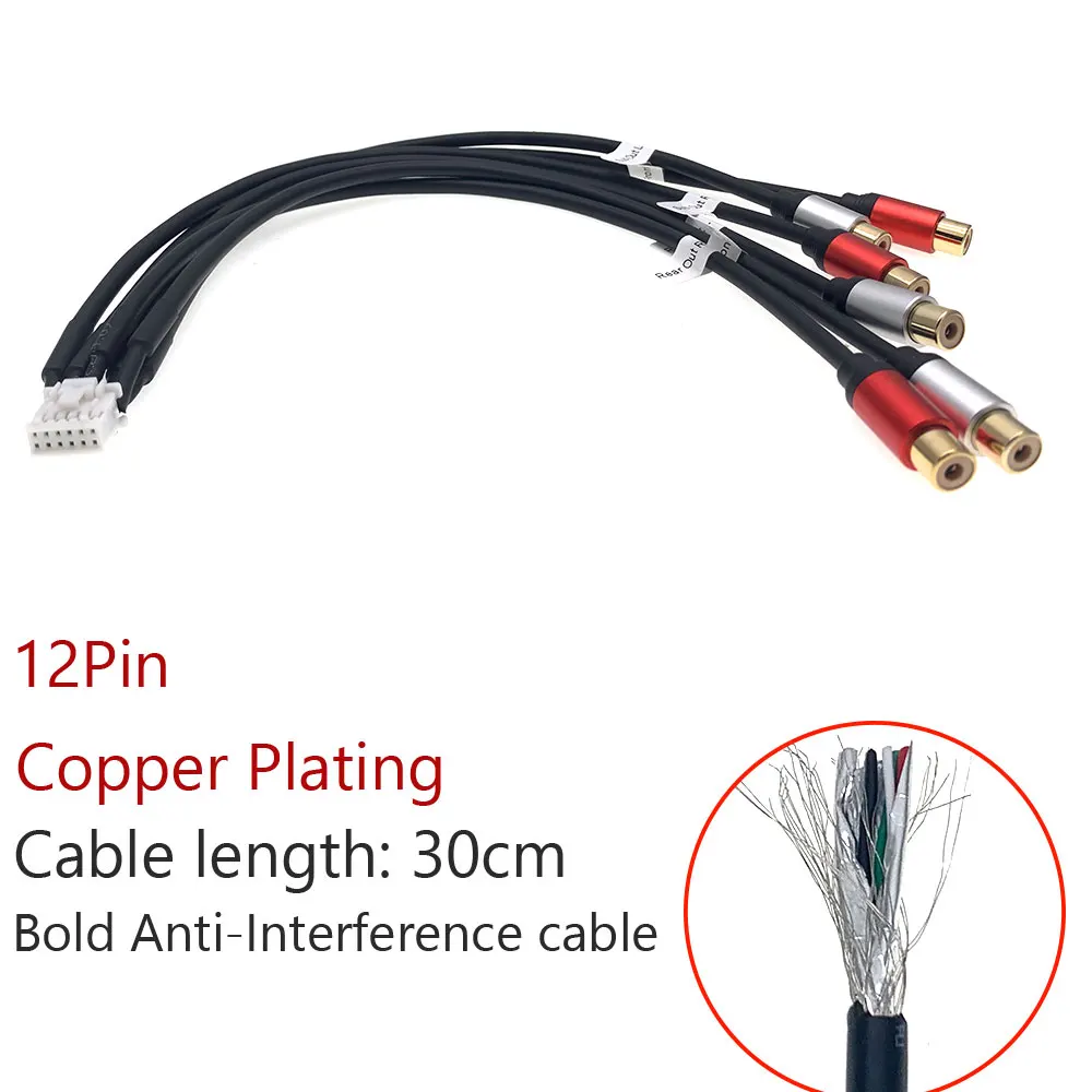 

12-контактный автомобильный радиоприемник, стерео, передний и задний сабвуфер, выход RCA, Кабель-адаптер для Pioneer DEH-P910 P930 P940 P099, FH-P099MD
