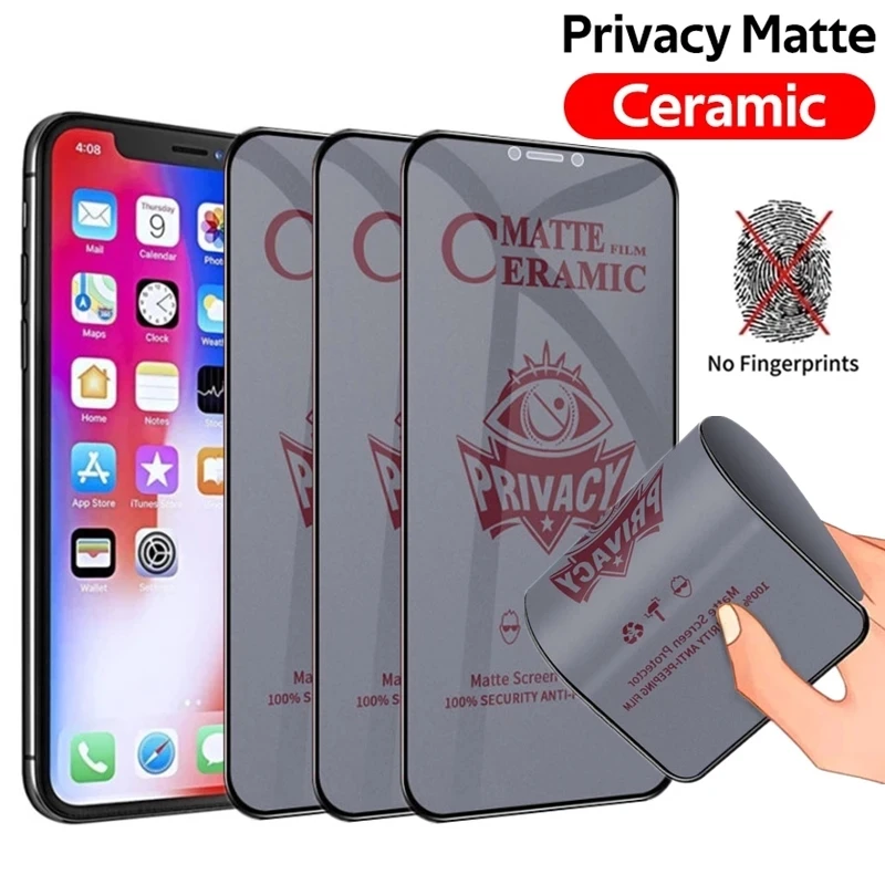 

Soft Matte Ceramic Privacy Screen Protectors for IPhone 12 13 Pro Max Mini XS MAX Anti-spy Film for IPhone 11 7 8 Plus X XS SE 3