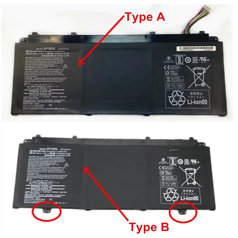 

11.55V 53.9WH New Original AP15O5L AP15O3K Battery Laptop For Acer Aspire S 13 S5-371 S5-371-52JR S5-371-7278 CB5-312T SF514-51