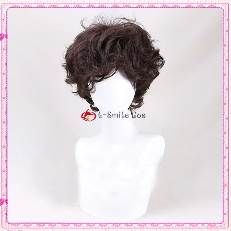 Парик для косплея Frodo Baggins коричневые короткие вьющиеся термостойкие