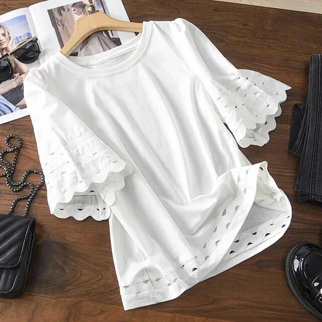 

Женская футболка с коротким рукавом и круглым вырезом