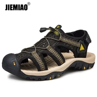 jiemiao high quality fashion mens sandals summer light breathable male slippers outdoor beach sandals casual shoes big size 48