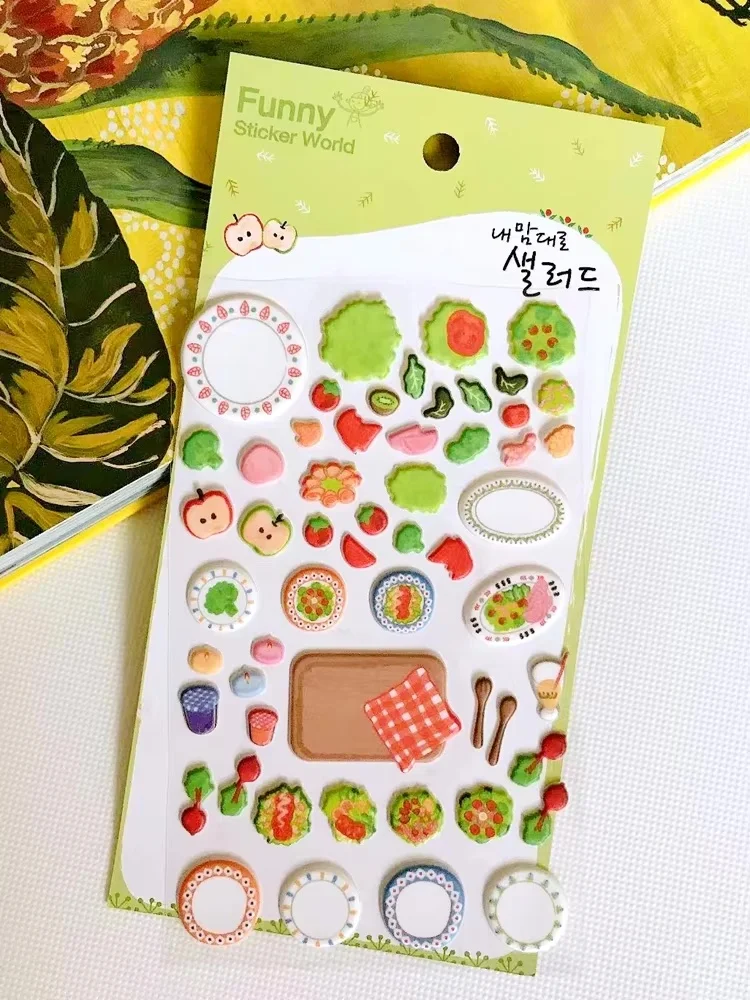 

3D наклейки из вспененного материала в Корейском стиле, материал для скрапбукинга, Симпатичные овощи, фрукты, нежелательный журнал, карточки для дневника, декоративное ремесло «сделай сам»