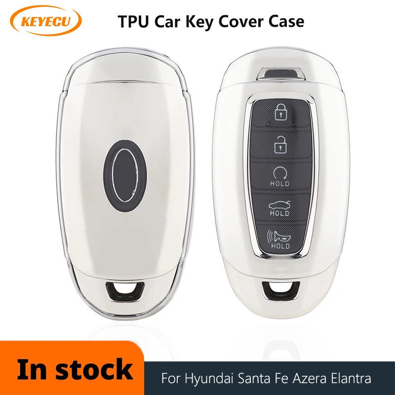 

Чехол для автомобильного ключа KEYECU из ТПУ для Hyundai Santa Fe TM 2019 I30 2018 Solaris Azera Elantra великолепные аксессуары для акцента